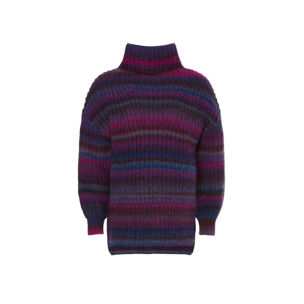 Hatch Purple Striped Maternity Sweater Oversized - Wool Blend - Picture 5 of 13